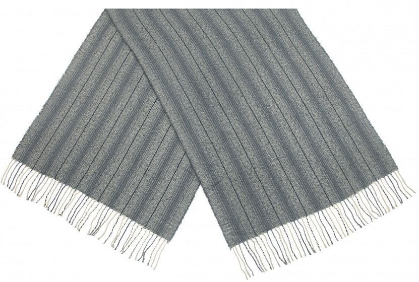 Cwi Sjaal Stripes dames 65 x 180 cm acryl grijs