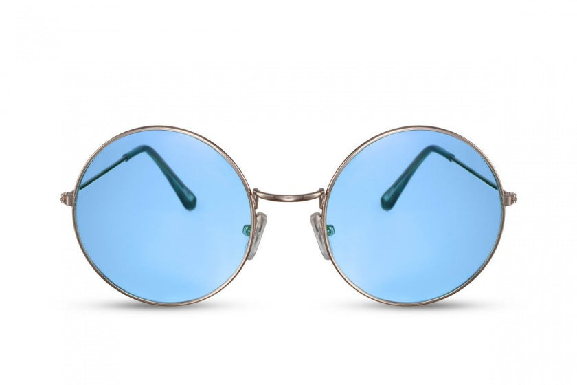 zonnebril dames rond cat.2 zilver/blauw (CWI1587)