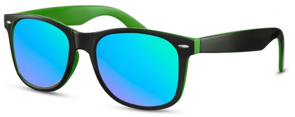 zonnebril heren vierkant zwart-groen/blauw (CWI2502)