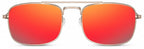 zonnebril rechthoekig heren cat. 3 goud/rood
