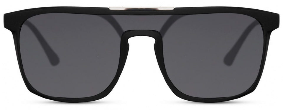 zonnebril rechthoekig unisex cat. 3 zwart/smoke