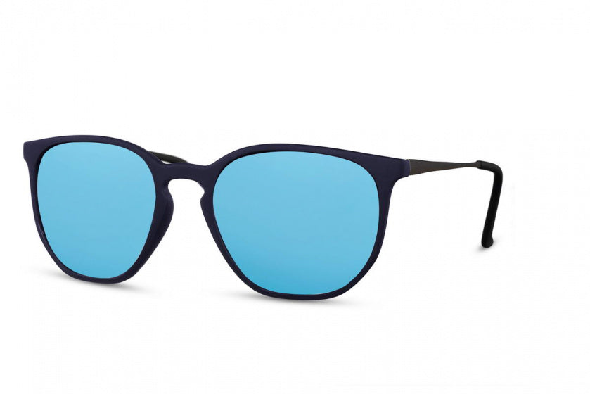 zonnebril unisex panto volledig omrand cat. 2 blauw