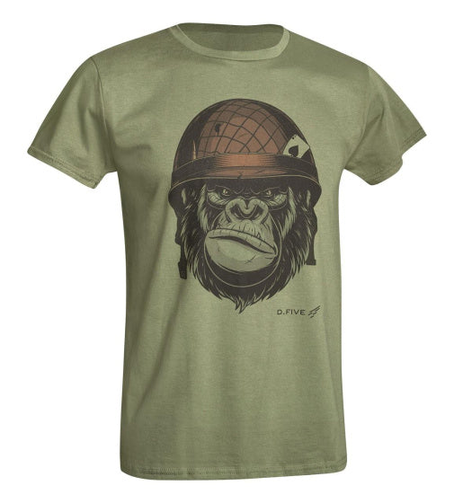 T-shirt Monkey With Helmet heren katoen groen maat M