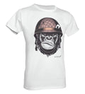 T-shirt Monkey With Helmet heren katoen wit maat XXL