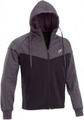 vest heren polyester/katoen zwart/grijs maat M