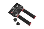 Trivio - fiets handvatten diamant grip zwart lock-on rood