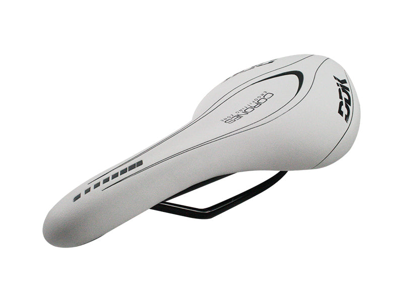 Qt cycle tech ddk corones zadel race wit-gr-zwart cr-mo hollow rail