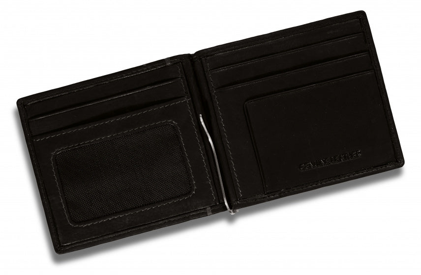 portemonnee Rfid 11,5 x 9 cm leer donkerbruin