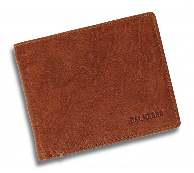 portemonnee Rfid 11 x 9 cm beige leer