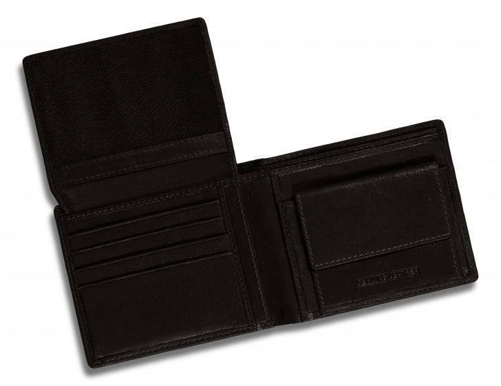 portemonnee Rfid 11 x 9 cm bruin leer