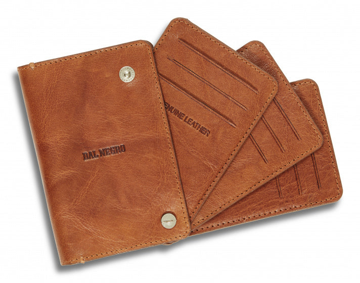 portemonnee Rfid 8 x 12 cm leer bruin