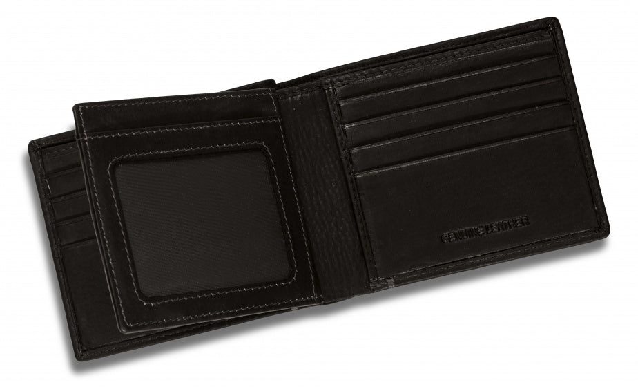 portemonnee Rfid 9 x 11 cm leer zwart