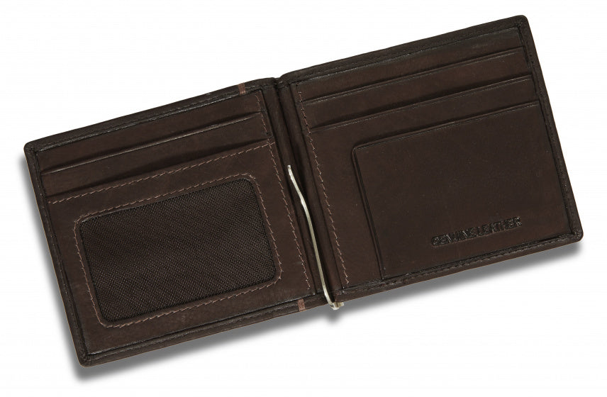 portemonnee Rfid 9 x 11 cm bruin leer