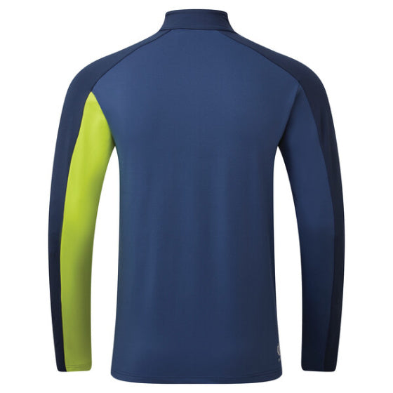 longsleeve Depose heren polyester blauw/lime maat M