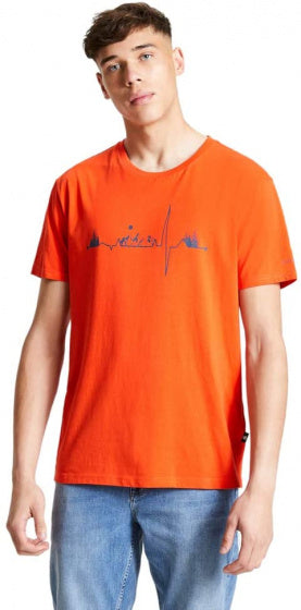 T-shirt Differentiate heren katoen oranje maat XS
