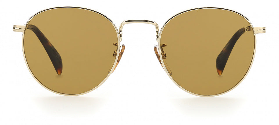 David beckham Zonnebril 1005/S heren cat.3 rond RVS goud/bruin