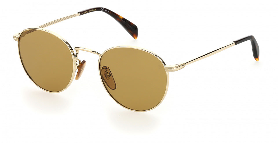 David beckham Zonnebril 1005/S heren cat.3 rond RVS goud/bruin