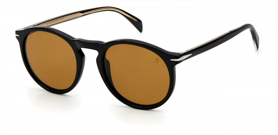 zonnebril 1009/S heren cat. 3 rond zwart/bruin