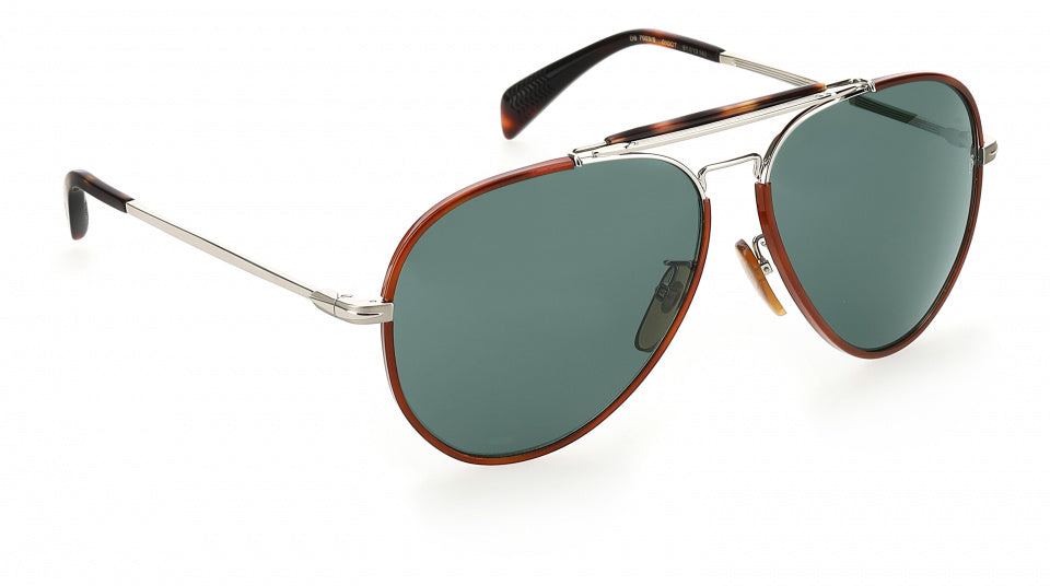 David beckham Zonnebril 7003/S heren cat.3 piloot zilver/groen