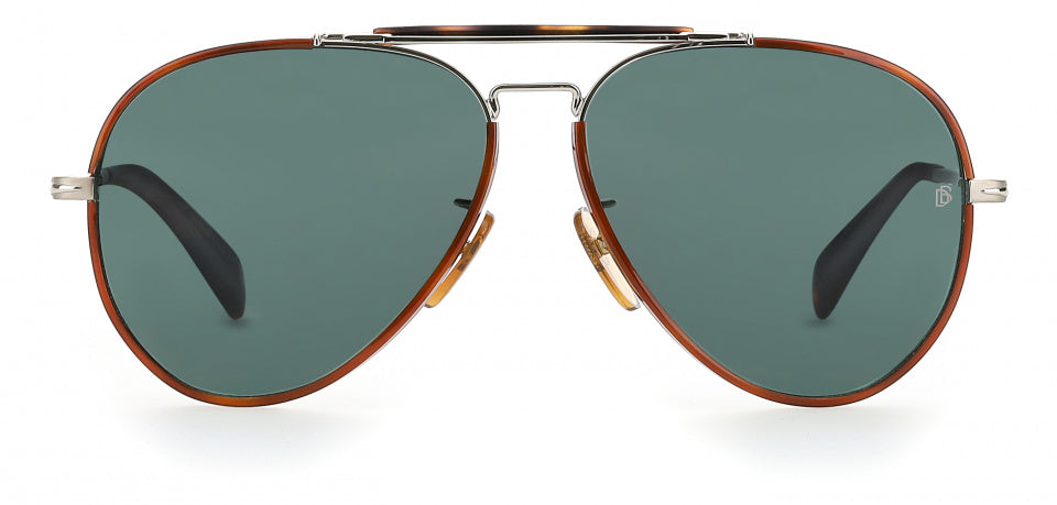David beckham Zonnebril 7003/S heren cat.3 piloot zilver/groen