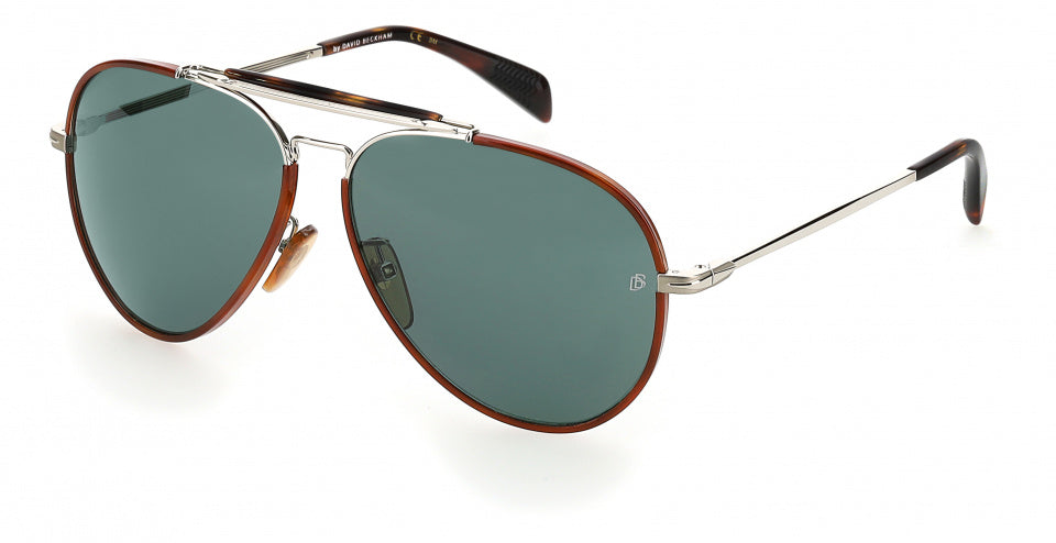David beckham Zonnebril 7003/S heren cat.3 piloot zilver/groen