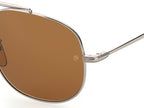 zonnebril 7004/S cat. 3 rond staal zilver/bruin