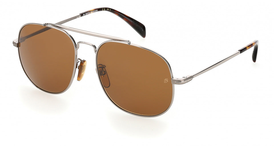 zonnebril 7004/S cat.3 rond staal zilver/bruin