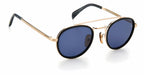 zonnebril 7036/S cat. 3 rond staal goud/blauw
