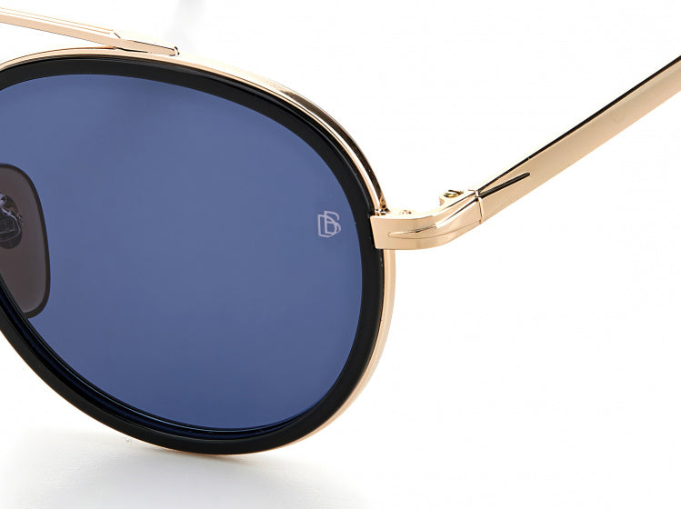 zonnebril 7036/S cat. 3 rond staal goud/blauw