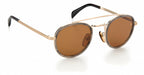 zonnebril 7036/S cat. 3 rond staal goud/bruin