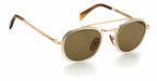 zonnebril 7036/S cat. 3 rond staal goud/groen