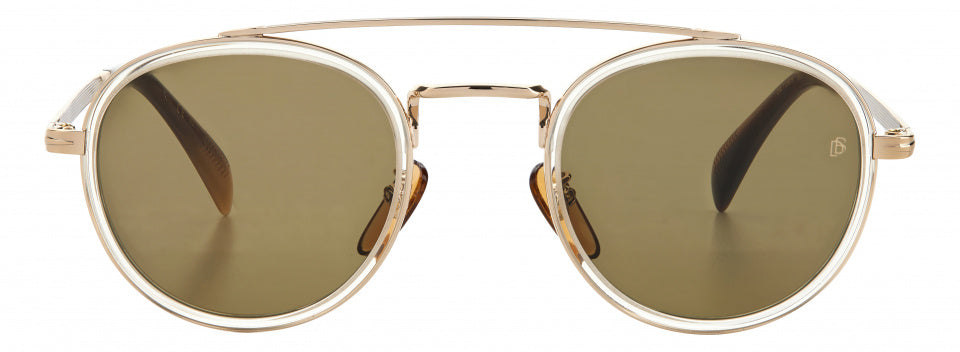 zonnebril 7036/S cat. 3 rond staal goud/groen