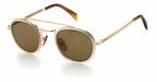 zonnebril 7036/S cat. 3 rond staal goud/groen