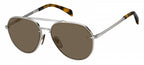 zonnebril 7037/G/S cat.3 piloot staal zilver/bruin