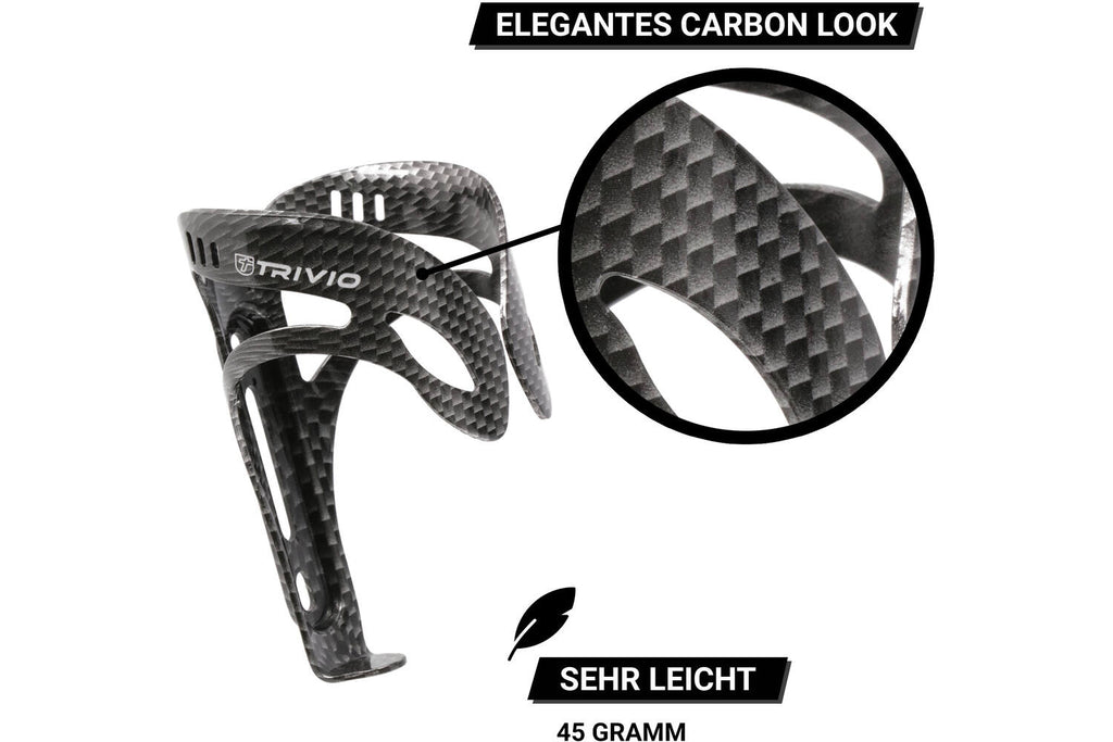 Trivio - bidonhouder carbon look aluminium zwart / wit