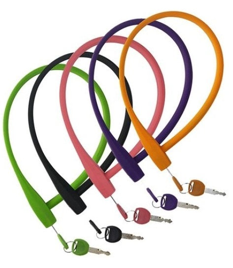 Qt cycle tech silicone kabelslot 60 cm paars 2-sleutels