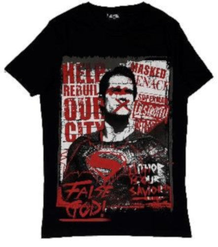 T-shirt Batman vs Superman heren katoen zwart mt S