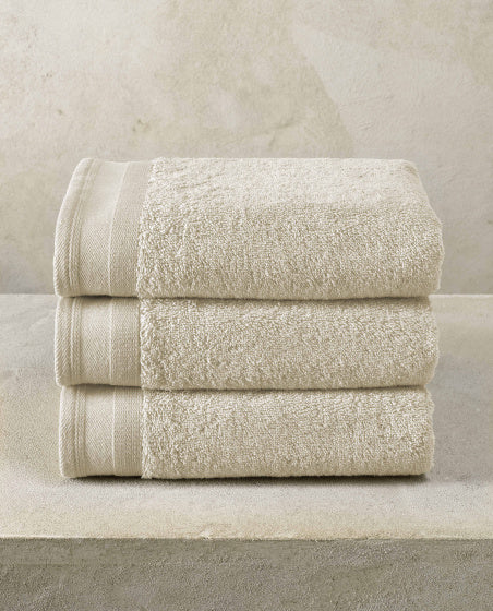badhanddoek Contessa 50 x 100 cm beige 3 stuks