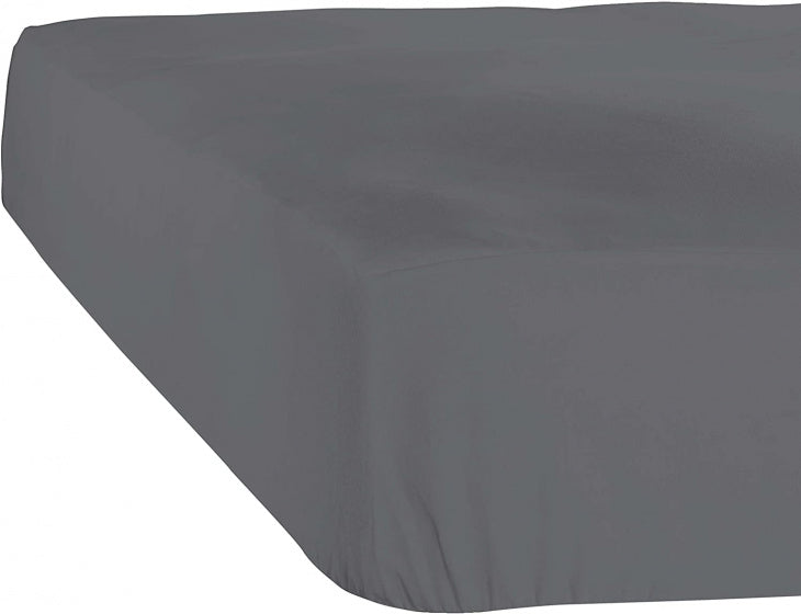 hoeslaken Case 120/130 x 200/220 cm h30 katoen donkergrijs