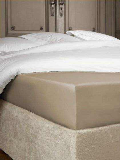hoeslaken Bumblebee 180 x 200 cm h40 katoen taupe