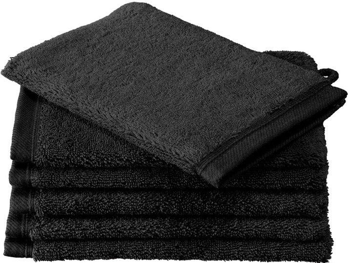 washandjes Contessa 16 x 22 cm zwart 6 stuks