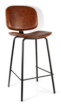 barkruk Bradley 50 x 101,5 cm staal/kunstleer bruin