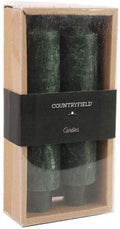 kaarsen Vela 15,5 cm wax donkergroen 2 stuks