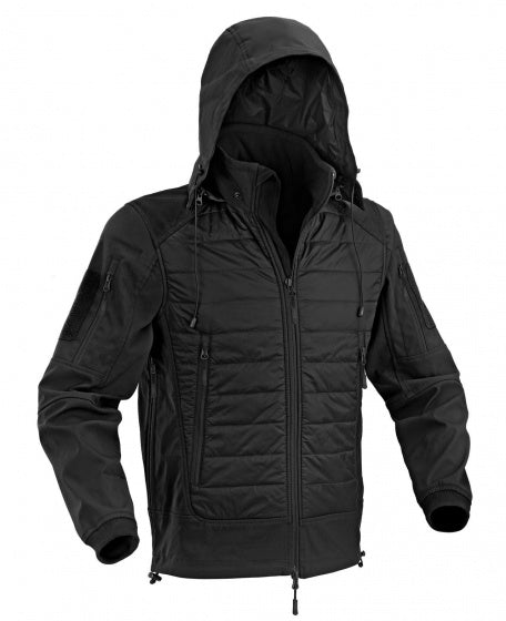 outdoorjas Soft-Shell heren nylon/polyester zwart mt S