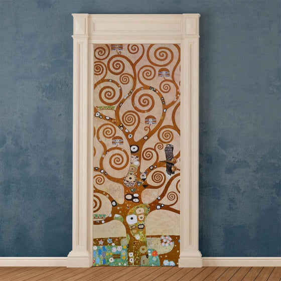 deursticker Tree of Life 83 x 210 cm vinyl bruin