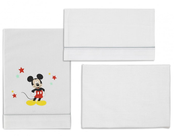 beddengoed Mickey Mouse 72 x 106 cm katoen wit 3-delig