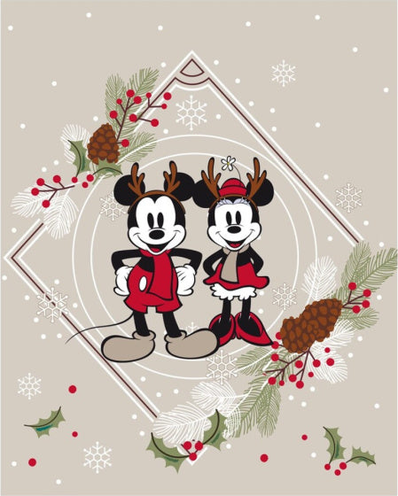 Arditex Fleecedeken Mickey & Minnie 120 x 150 cm flanel beige