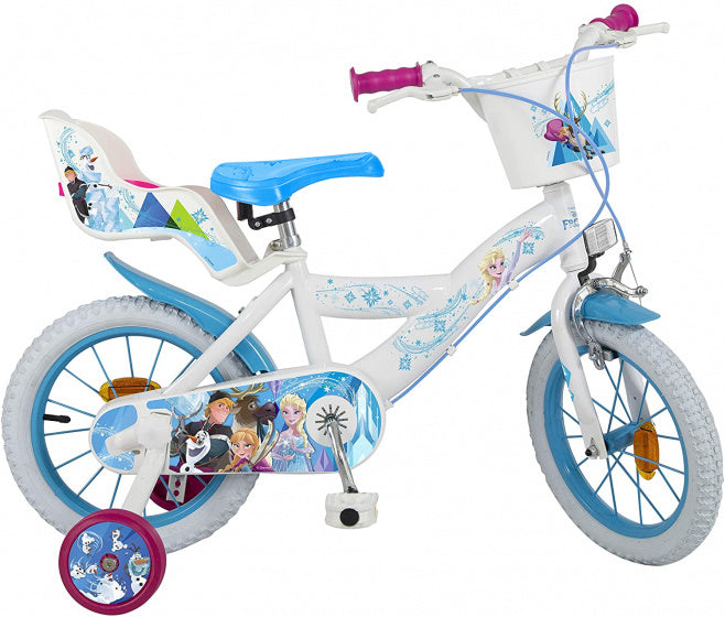 frozen 14 inch 23,5 cm meisjes knijprem wit/blauw