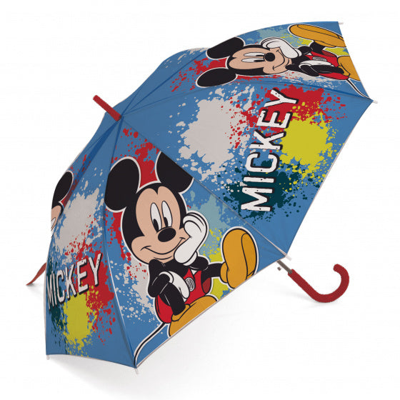 paraplu Mickey Mouse junior 48 cm polyester blauw
