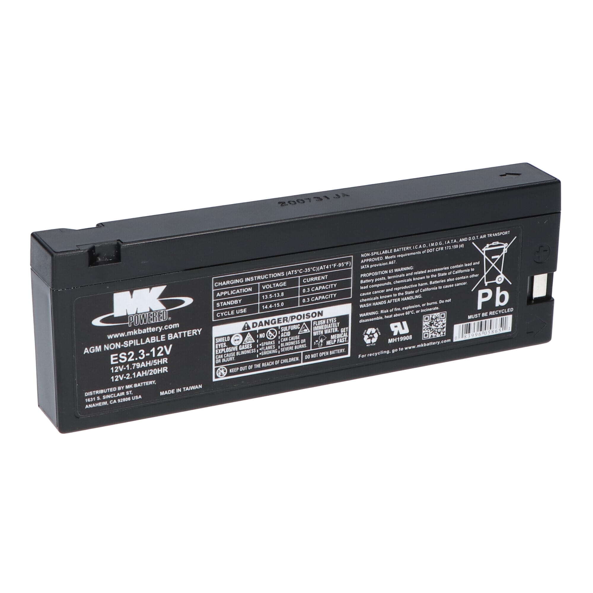 MK AGM Accu ES2.3-12V 12V 2.1Ah